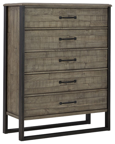 Brennagan - Gray - Five Drawer Chest.