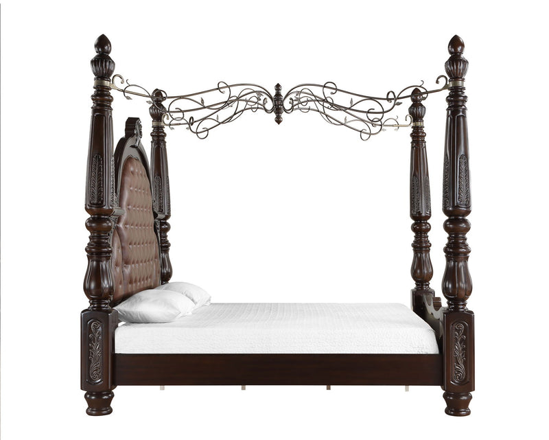 Palazzo Marina - 6/6 King Poster Bed - Dark Brown