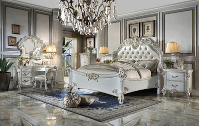 Vendome - Ck Bed - PU & Antique Pearl Finish.