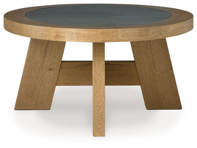 Brinstead - Light Brown - Oval Cocktail Table.