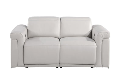 1126 - Top Grain Power Reclining Italian Leather Loveseat