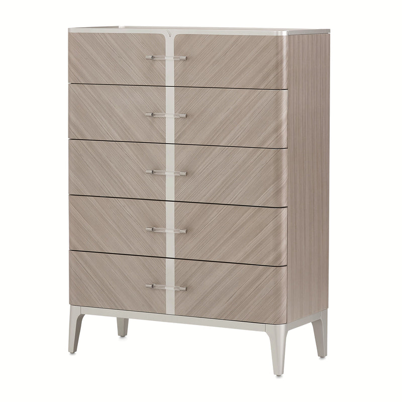 Lanterna - Wood Highboy Chest - Silver Mist