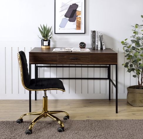 Verster - Desk - Oak & Black Finish - Grand Furniture GA