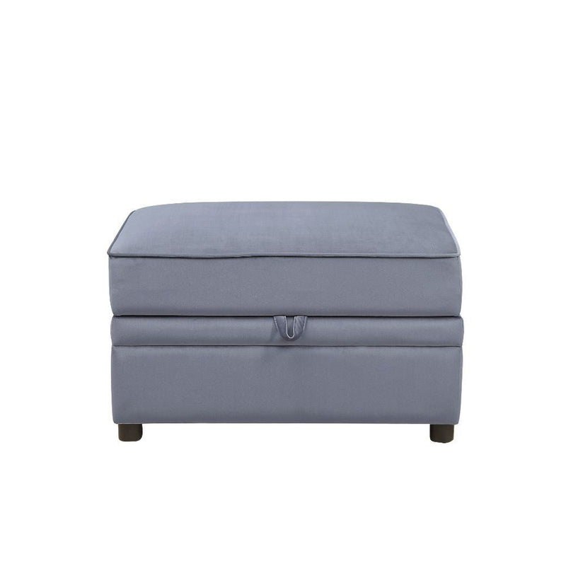 Bois II - Ottoman - Gray Velvet - Grand Furniture GA