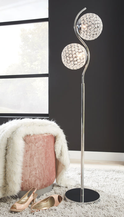 Winter - Clear / Silver Finish - Metal Floor Lamp.