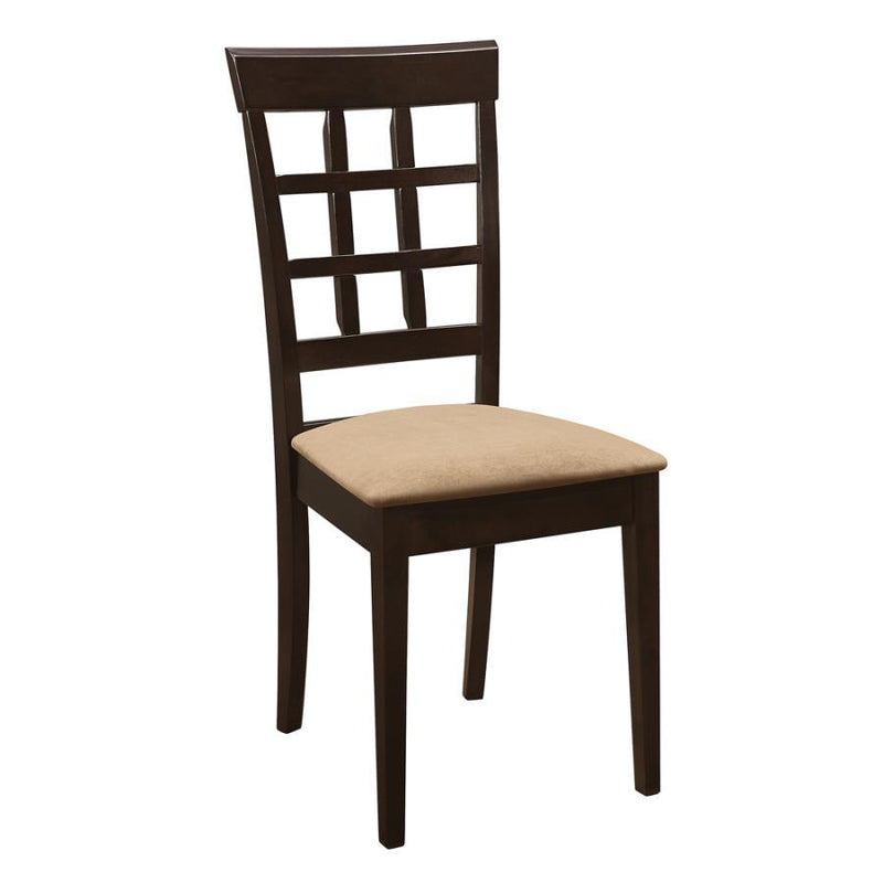 Gabriel - Lattice Back Side Chairs (Set of 2) - Cappuccino and Tan.