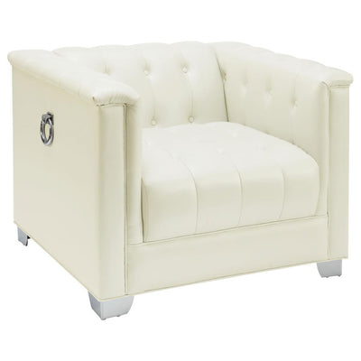 Chaviano - Tufted Upholstered Chair - Pearl White.