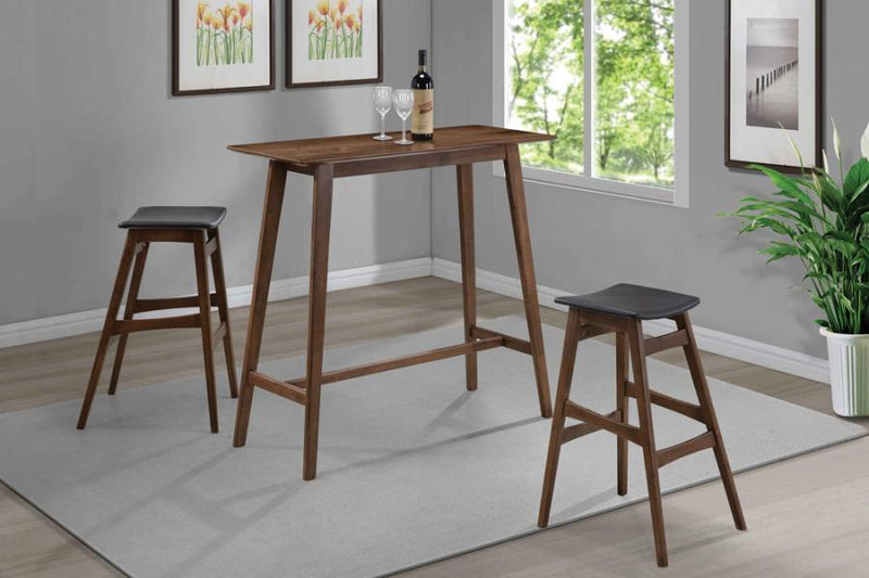 Finnick - Tapered Legs Bar Stools (Set of 2) - Dark Grey and Walnut.