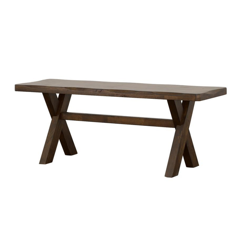 Alston - X-Shaped Dining Bench - Knotty Nutmeg - Dining Benches - Grand Furniture GA