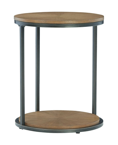 Fridley - Brown / Black - Round End Table.