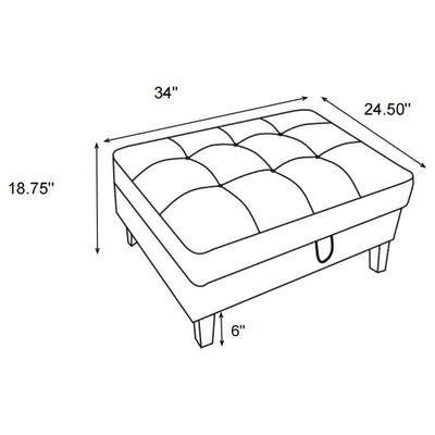 Barton - Upholstered Tufted Ottoman - Toast and Brown.