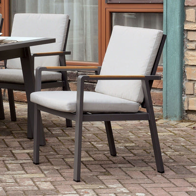 Alycia - Arm Chair With Cushion (Set of 6) - White / Beige / Gray - Grand Furniture GA
