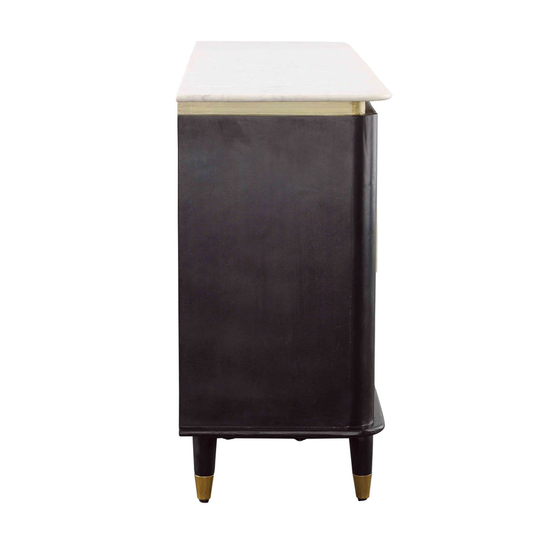 Carlyle - Four Door Credenza - Black & Gold.