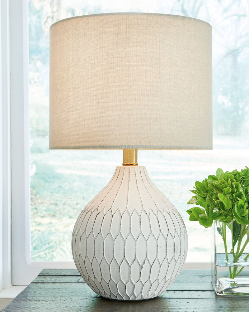 Wardmont - White - Ceramic Table Lamp.