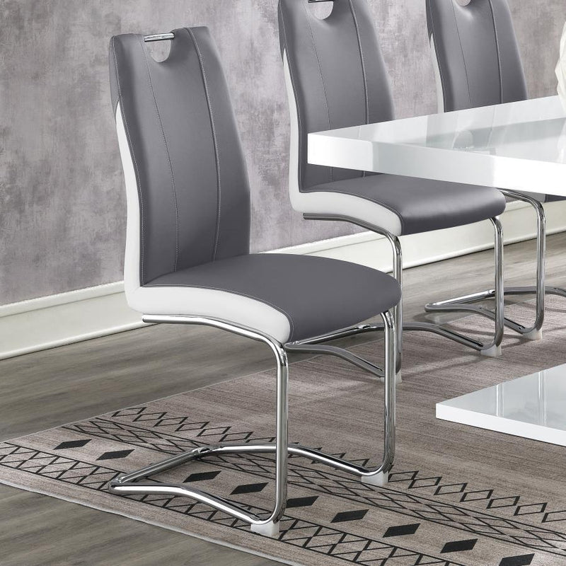 Brooklyn - Upholstered Side Chairs With S-Frame (Set of 4) - Grey and White.