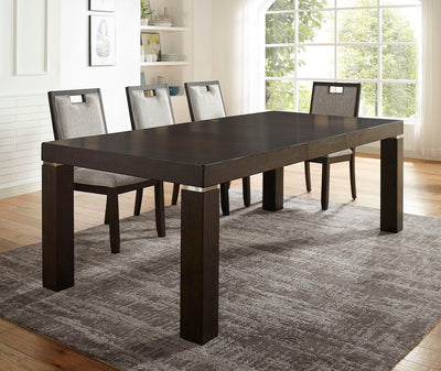 Caterina - Dining Table With X Leaf - Dark Walnut / Beige - Grand Furniture GA