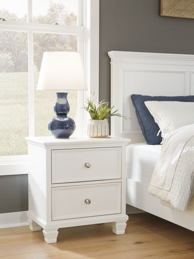 Fortman - White - Two Drawer Night Stand.