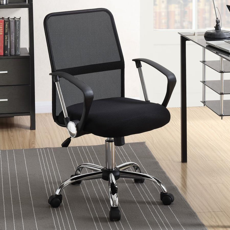 Gerta - Office Chair With Mesh Backrest - Black and Chrome.