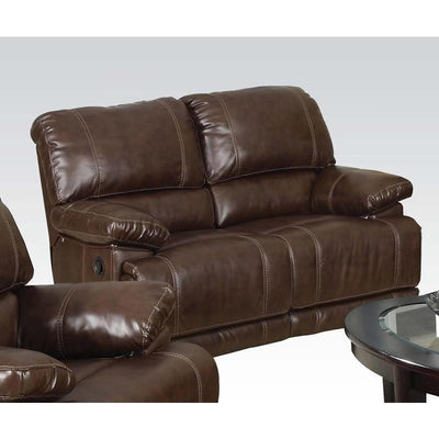 Daishiro - Loveseat - Chestnut Bonded Leather Match - Grand Furniture GA