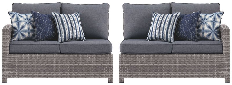 Salem - Gray - Raf/laf Loveseat W/Cush (Set of 2).