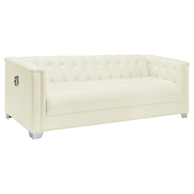 Chaviano - Tufted Upholstered Sofa Pearl White.