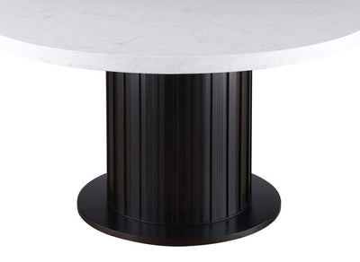 Sherry - Round Dining Table - Rustic Espresso And White - Grand Furniture GA