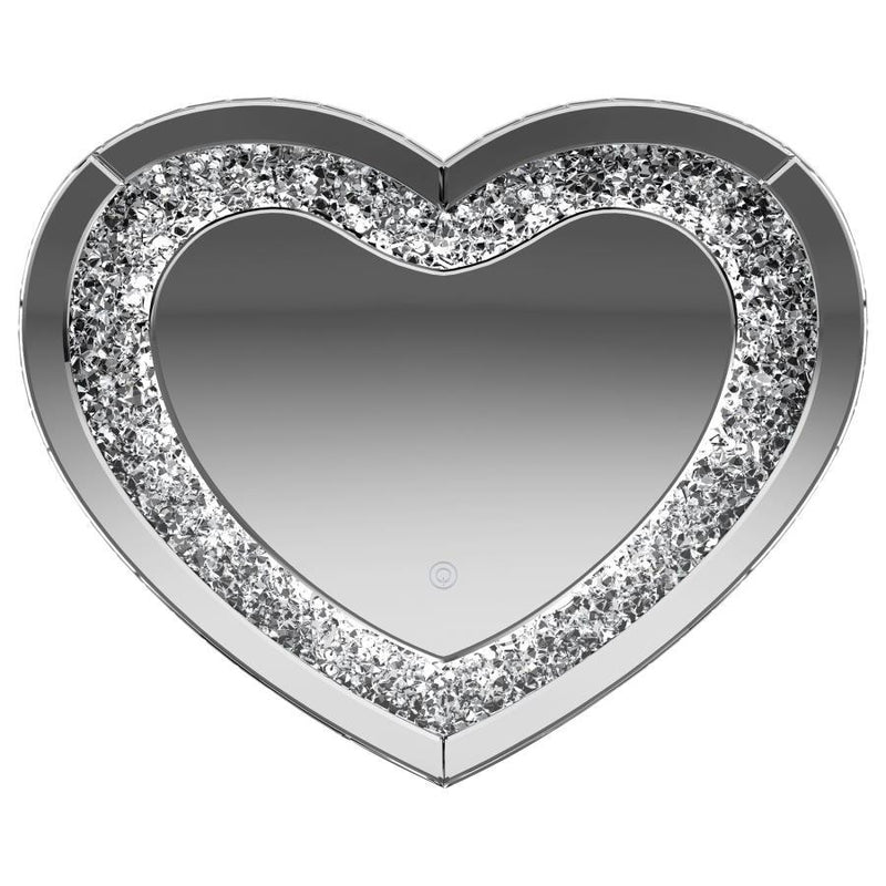 Aiko - Heart Shape Wall Mirror - Silver - Grand Furniture GA