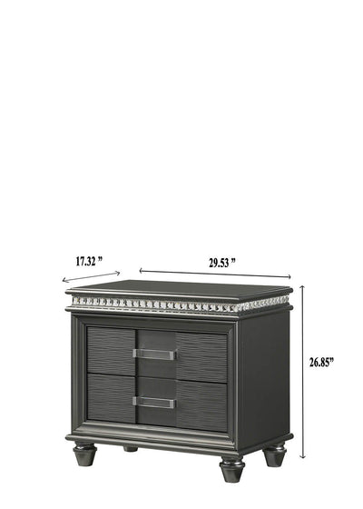 Adira - Nightstand - Gray - Grand Furniture GA