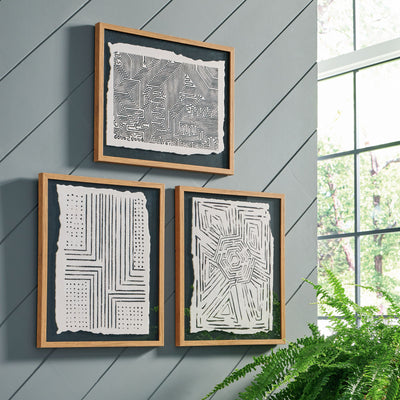 Wonderstow - Black / Beige - Wall Art Set (Set of 3).