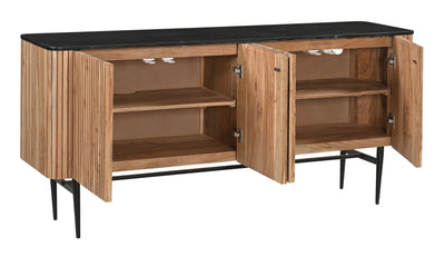 Easton - Four Door Credenza - Easton Natural And Black