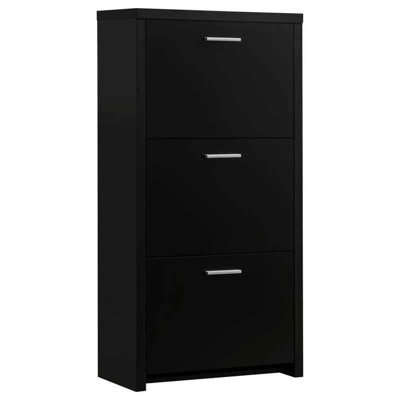 Vivian - 3-Drawer Shoe Cabinet - Black.