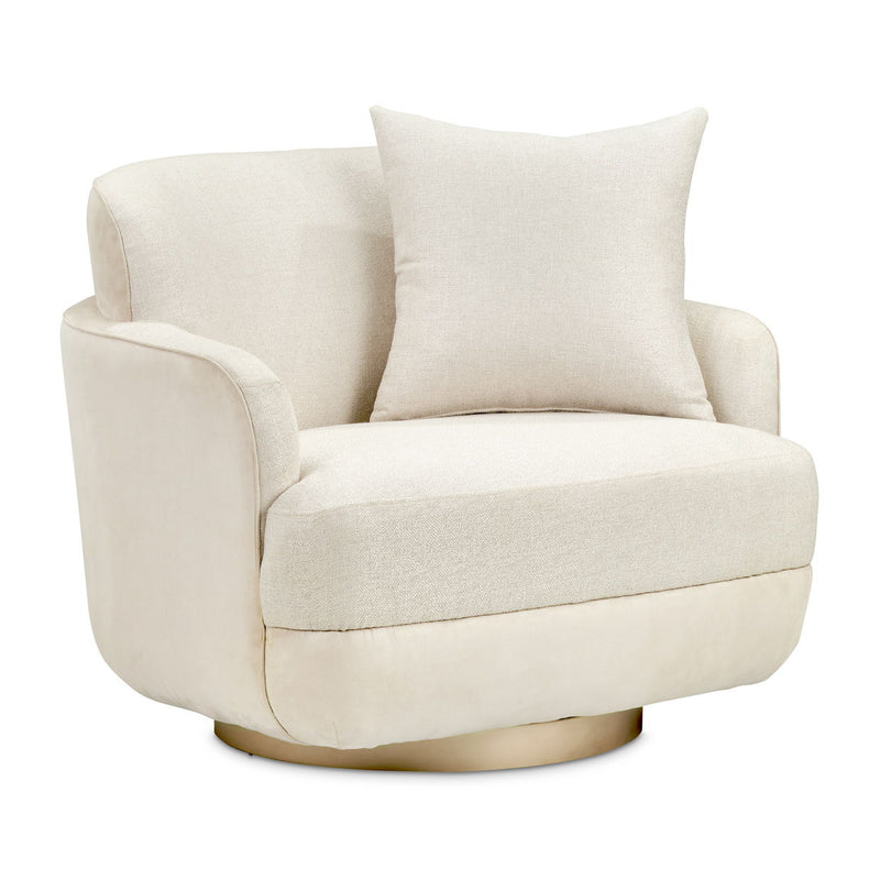 Aurora - Swivel Accent Chair - Linen/Moonlight