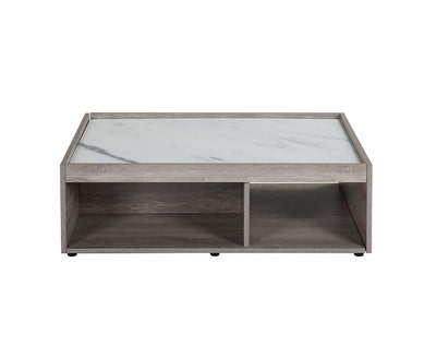 Walden - Coffee Table - Faux Marble Top & Gray Oak Finish - Grand Furniture GA