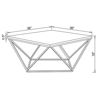 Meryl - Square Coffee Table - White And Gold