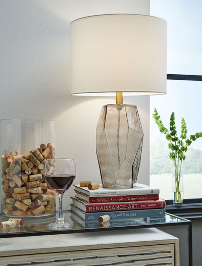 Taylow - Gray - Glass Table Lamp.