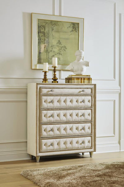 Antonella - 5-Drawer Upholstered Chest