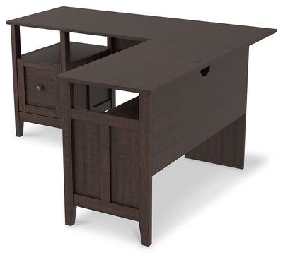 Camiburg - Warm Brown - 2-Piece Home Office Desk.