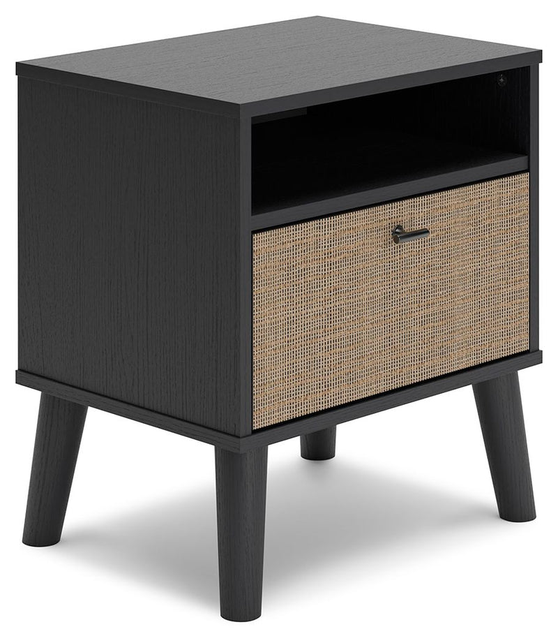 Charlang - Black / Gray - One Drawer Night Stand.