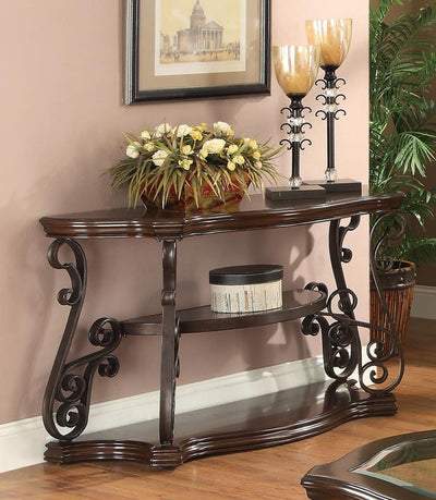 Laney - Sofa Table - Deep Merlot And Clear