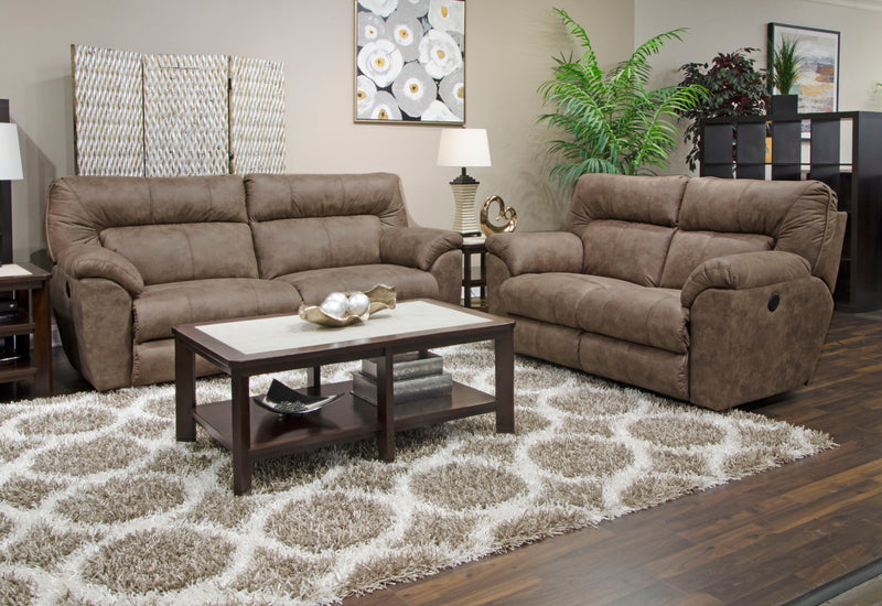 Hollins - Power Reclining Loveseat - Coffee - 42"