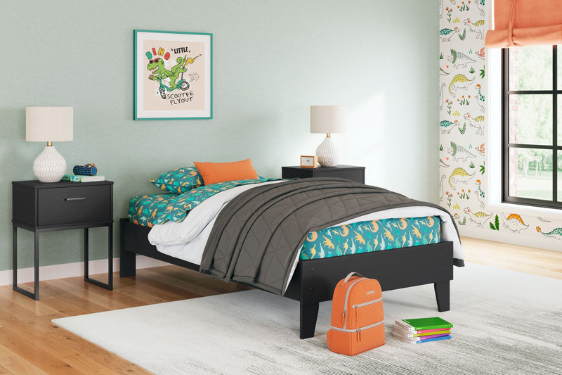 Socalle - Black - Twin Platform Bed