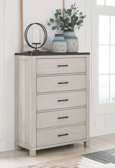 Darborn - Gray / Brown - Five Drawer Chest.