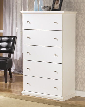 Bostwick - White - Five Drawer Chest.