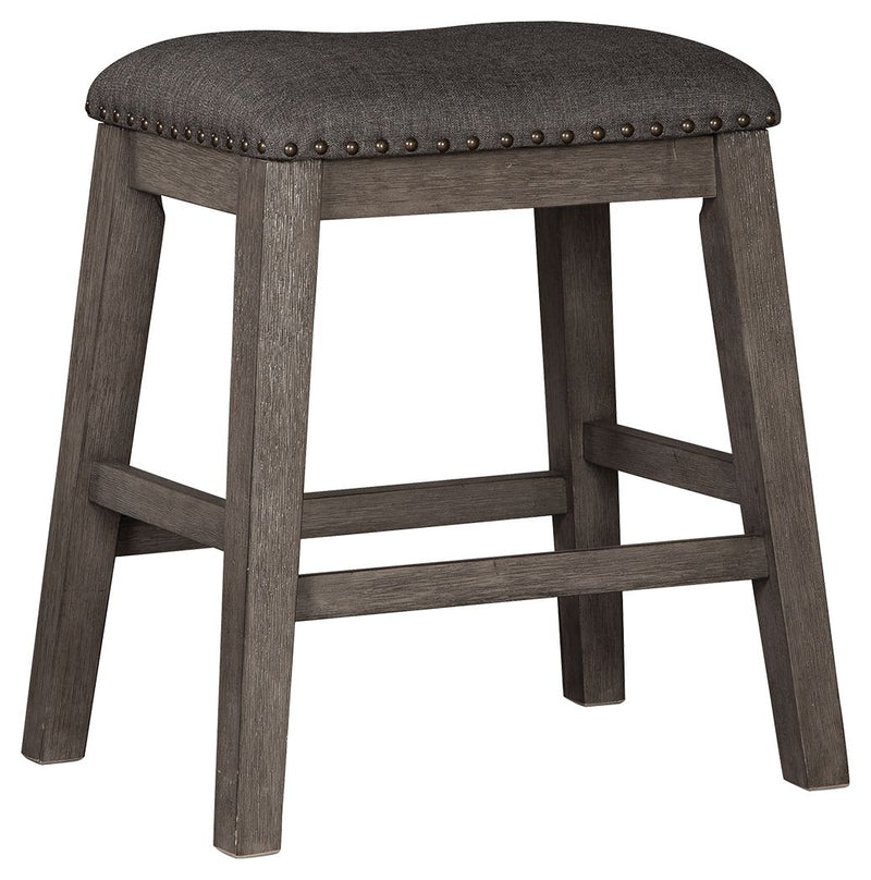 Caitbrook - Gray - Upholstered Stool (Set of 2).