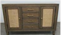 Matisse - 4-Drawer Dining Sideboard Buffet Cabinet With Rattan Cabinet Doors - Brown