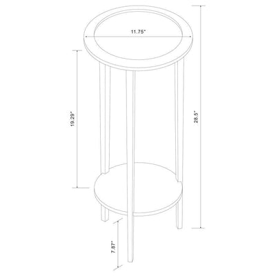 Kirk - Round Accent Table With Bottom Shelf - Espresso