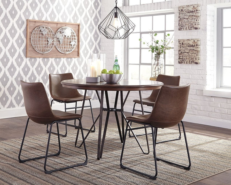 Centiar - Two-tone Brown - Round Dining Room Table.