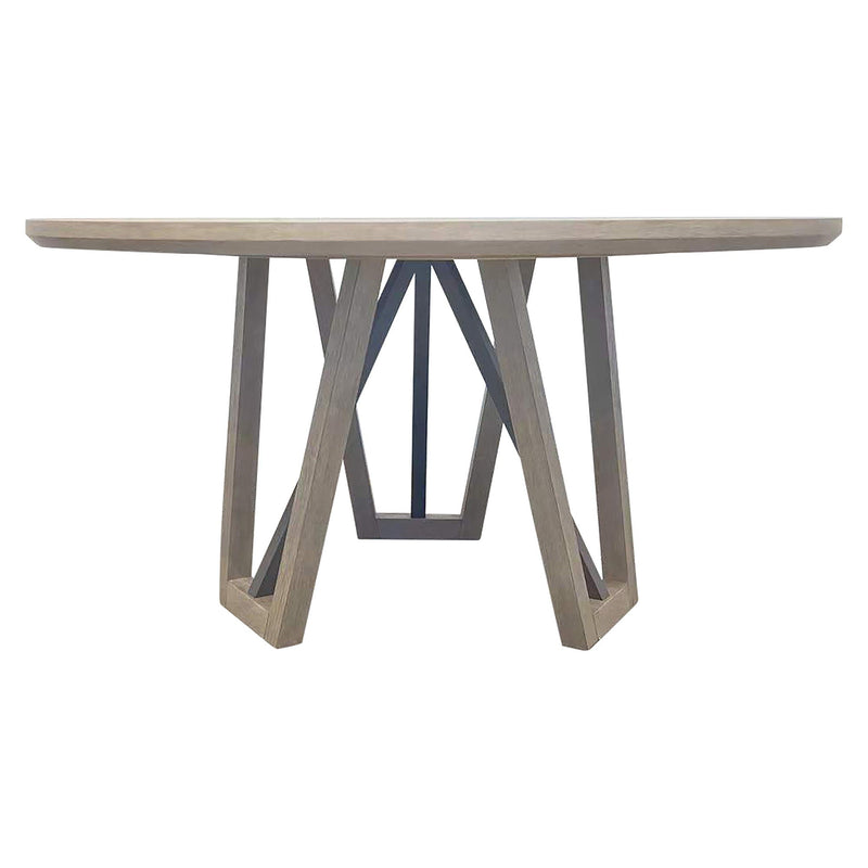 Pure Modern Dining - Round Table with Wood Base - Moonstone