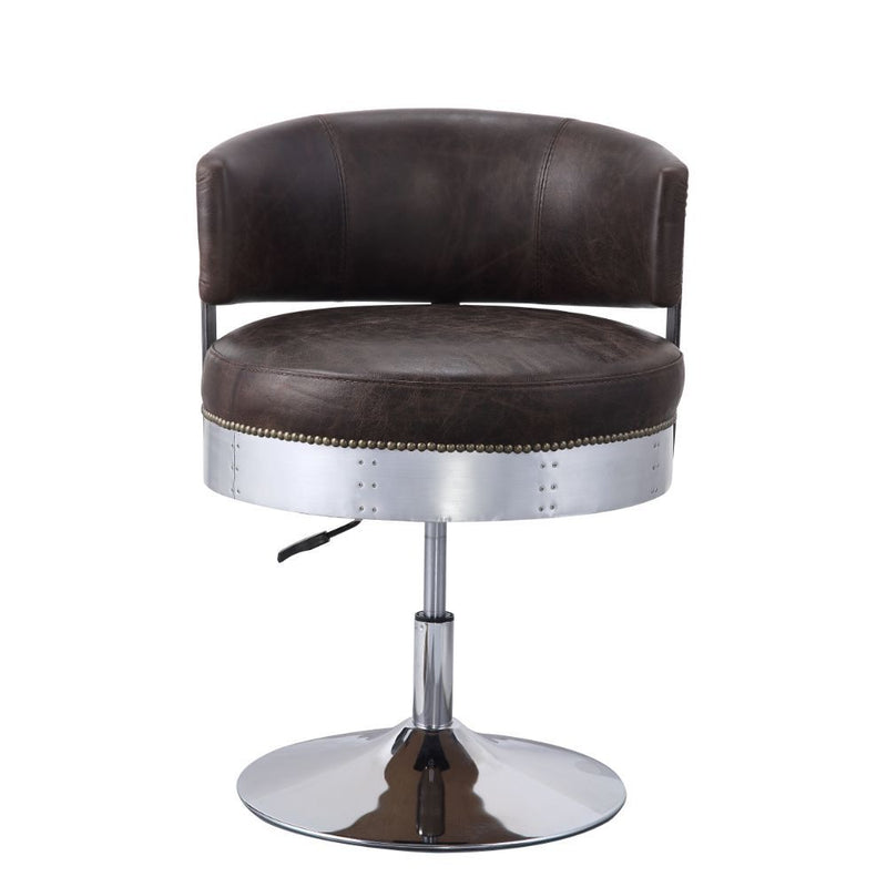 Brancaster - Chair - Distress Chocolate Top Grain Leather & Chrome - Grand Furniture GA