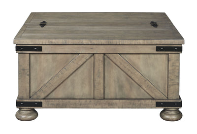 Aldwin - Gray - Cocktail Table With Storage - Square.